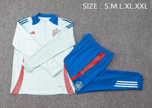 2024 Spain Half-Pull Training Suit Light Blue Football Shirt 1:1 Thai Quality