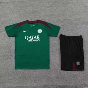 2024/2025 Psg Paris Saint-Germain pre-match training Green Shirt+Shorts 1:1 Thai Quality