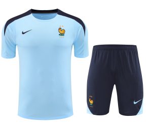 2024 France pre-match training Light Blue Shirt+Shorts 1:1 Thai Quality