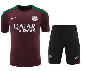 2024/2025 Psg Paris Saint-Germain pre-match training Wine Red Shirt+Shorts 1:1 Thai Quality