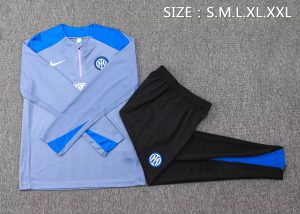 2024/2025 Inter Milan Half-Pull Training Suit Gray blue Football Jersey 1:1 Thai Quality Set