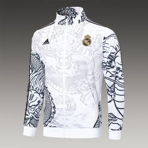 2023/2024 Real Madrid Long Zipped Jacket White Football Shirt 1:1 Thai Quality