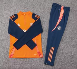 2024/2025 Manchester United Half-Pull Training Suit Orange Football Shirt 1:1 Thai Quality