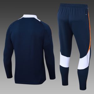2024/2025 Real Madrid Half-Pull Training Suit Royal Blue (White Collar) Football Shirt 1:1 Thai Quality