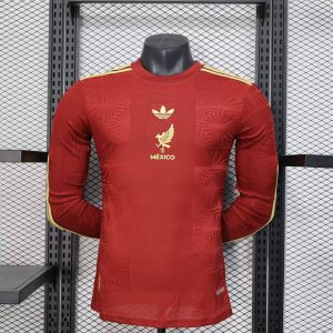 2025 Long Sleeve Player Version Mexico National Special Edition Gold Cup Red Football Shirt 1:1 Thai Quality