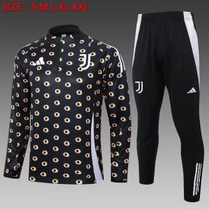 2024/2025 Juventus Half-Pull Training Suit Black Football Shirt 1:1 Thai Quality
