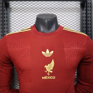2025 Long Sleeve Player Version Mexico National Special Edition Gold Cup Red Football Shirt 1:1 Thai Quality