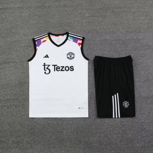 2024/2025 Manchester United pre-match training White Jersey+Shorts 1:1 Thai Quality