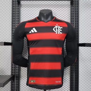 2025/2026 Long Sleeve Player Version Flamengo Home Football Shirt 1:1 Thai Quality