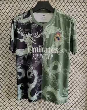 2025/2026 Real Madrid Special Edition Dragon Black Green Football Shirt 1:1 Thai Quality