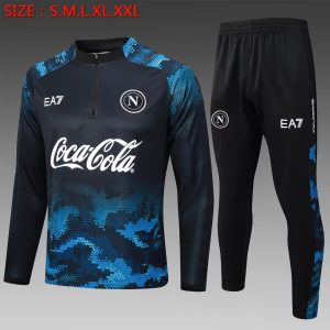 2024/2025 Napoli Half-Pull Training Suit Blue-Black Football Shirt 1:1 Thai Quality