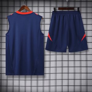 2024/2025 Manchester United pre-match training Blue Jersey+Shorts 1:1 Thai Quality