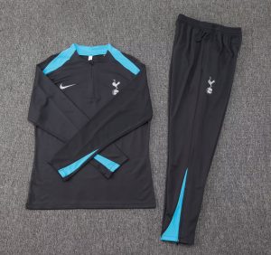 2024/2025 Tottenham Half-Pull Training Suit Dark Grey Football Shirt 1:1 Thai Quality