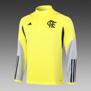 2024/2025 Flamengo Half-Pull Training Suit Yellow Football Shirt 1:1 Thai Quality