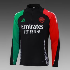 2024/2025 Arsenal Half-Pull Training Suit Black Football Shirt 1:1 Thai Quality