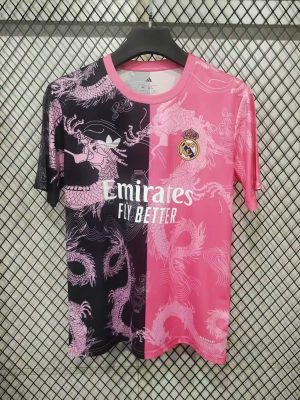 2025/2026 Real Madrid Special Edition Dragon Black Pink Football Shirt 1:1 Thai Quality