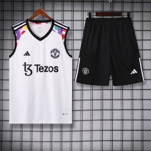2024/2025 Manchester United pre-match training White Jersey+Shorts 1:1 Thai Quality