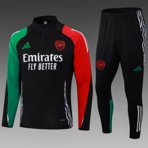 2024/2025 Arsenal Half-Pull Training Suit Black Football Shirt 1:1 Thai Quality