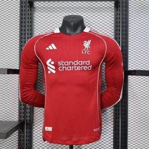 2025/2026 Long Sleeve Player Version Liverpool Home Football Shirt 1:1 Thai Quality