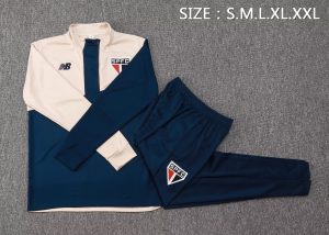 2024/2025 São Paulo Half-Pull Training Suit Blue Football Shirt 1:1 Thai Quality