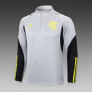 2024/2025 Flamengo Half-Pull Training Suit Grey Football Shirt 1:1 Thai Quality