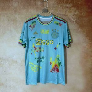 2025/2026 Ajax Special Edition Light Blue Graffiti Football Shirt 1:1 Thai Quality