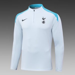 2024/2025 Tottenham Half-Pull Training Suit Light Grey Football Shirt 1:1 Thai Quality