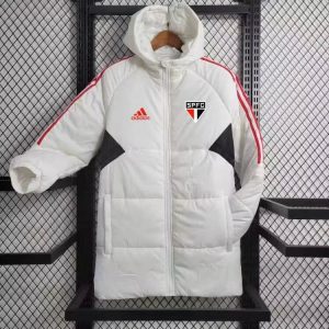 2024/2025 São Paulo White-Red Edge Soccer Long Cotton jacket 1:1 Thai Quality