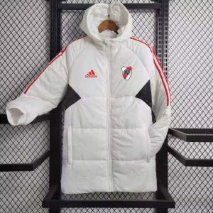 2024/2025 River Plate White-Red Edge Soccer Long Cotton jacket 1:1 Thai Quality