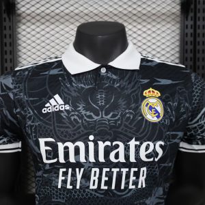 2024/2025 Player Version Real Madrid Chinese Dragon Black Football Shirt 1:1 Thai Quality