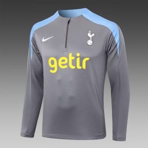 2024/2025 Tottenham Half-Pull Training Suit Grey Football Shirt 1:1 Thai Quality
