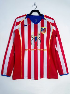 2004/2005 Retro Long Sleeve Atletico Madrid Home Soccer Jersey 1:1 Thai Quality