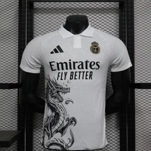 2024/2025 Player Version Real Madrid Chinese Dragon White Football Shirt 1:1 Thai Quality