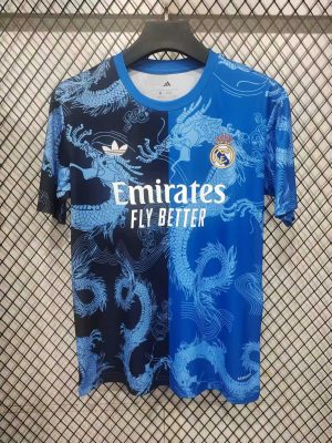 2025/2026 Real Madrid Special Edition Dragon Black Blue Football Shirt 1:1 Thai Quality