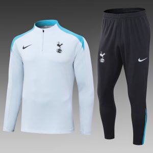 2024/2025 Tottenham Half-Pull Training Suit Light Grey Football Shirt 1:1 Thai Quality