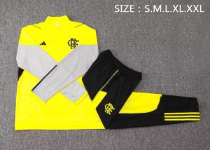 2024/2025 Flamengo Half-Pull Training Suit Yellow Football Shirt 1:1 Thai Quality