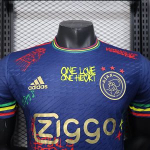 2025/2026 Ajax Special Edition Light Dark Blue Graffiti Football Shirt 1:1 Thai Quality