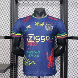 2025/2026 Ajax Special Edition Light Dark Blue Graffiti Football Shirt 1:1 Thai Quality