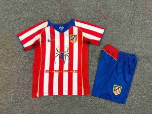 2004/2005 Retro Kids Size Atletico Madrid Home Football Shirt 1:1 Thai Quality